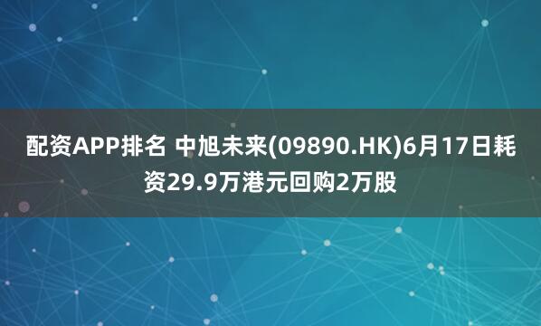 配资APP排名 中旭未来(09890.HK)6月17日耗资29.9万港元回购2万股